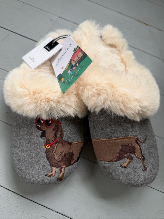 Joules Shoes - NWT Joules Luxe Slip On Sausage Dog Slippers S 5/6